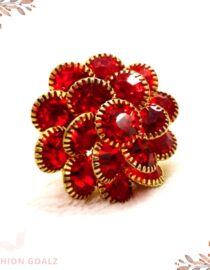 Blossoming Flower with Golden Grace” Cocktail Ring