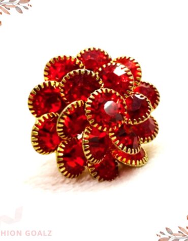 Blossoming Flower with Golden Grace” Cocktail Ring