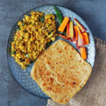 High-Protein Indian Breakfast Options for Muscle Building Paneer Bhurji with Multigrain Roti