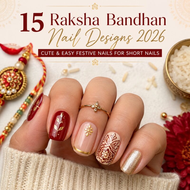 15 Raksha Bandhan Nail Designs 2026: Cute & Easy Festive Nails for Short Nails